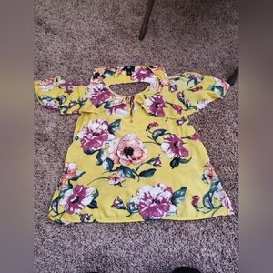 Floral cold shoulder top